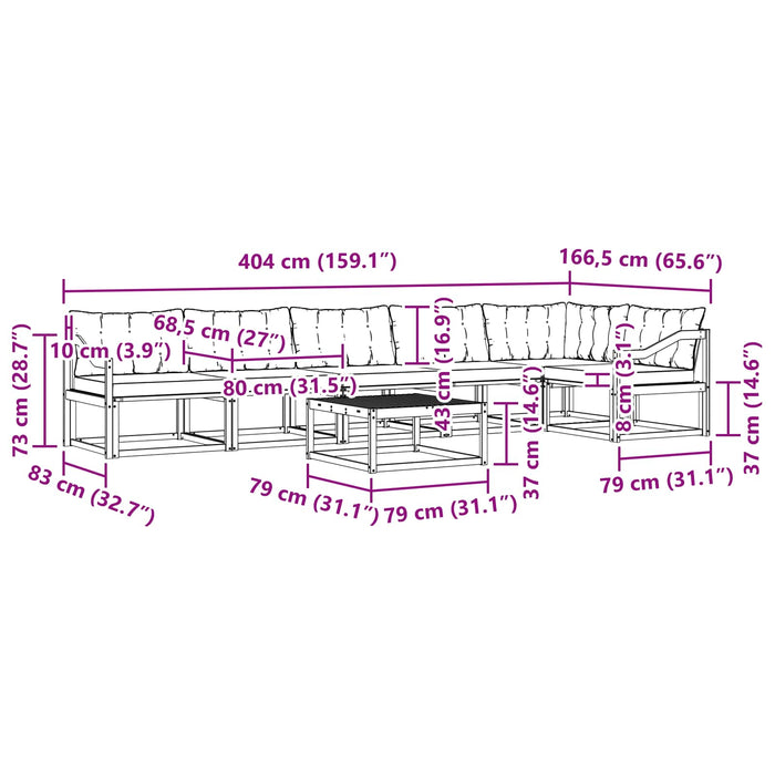 Set de canapele de exterior 7 pcs Alb și Bej 79 x 79 x 37 cm WALTI