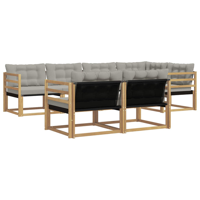 Set de canapele de exterior cu pernă 7 pcs Alb și gri deschis WALTI
