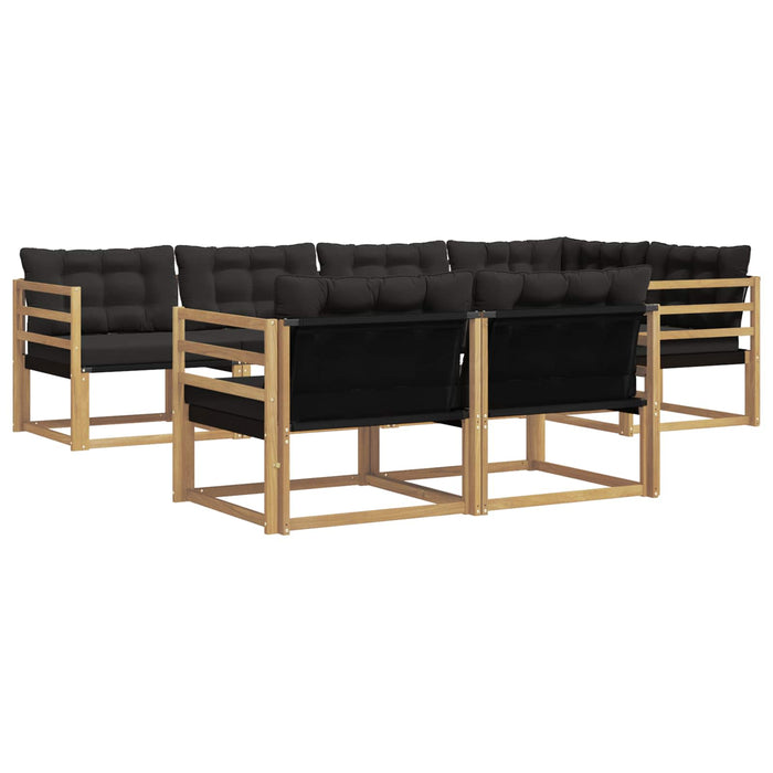 Set de canapele de exterior cu pernă 7 pcs Alb și negru WALTI