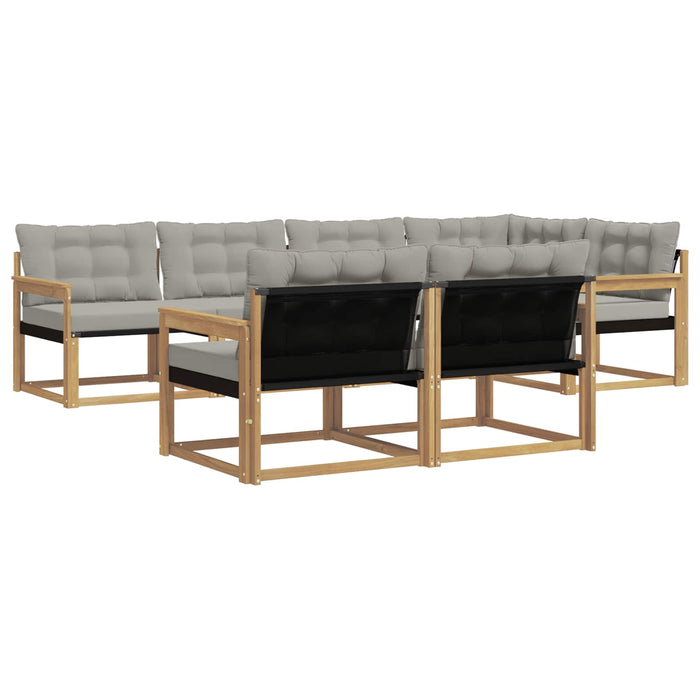 Set de canapele de exterior cu pernă 7 pcs Alb și gri deschis WALTI