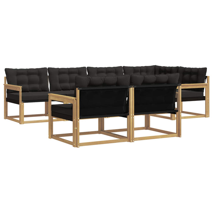 Set de canapele de exterior cu pernă 7 pcs Alb și negru WALTI
