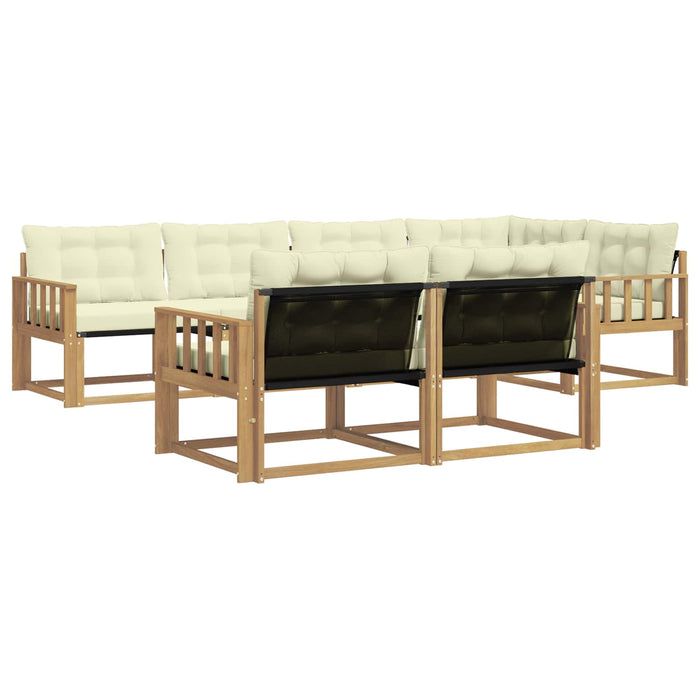 Set de canapele de exterior cu pernă 7 pcs Alb și crem WALTI
