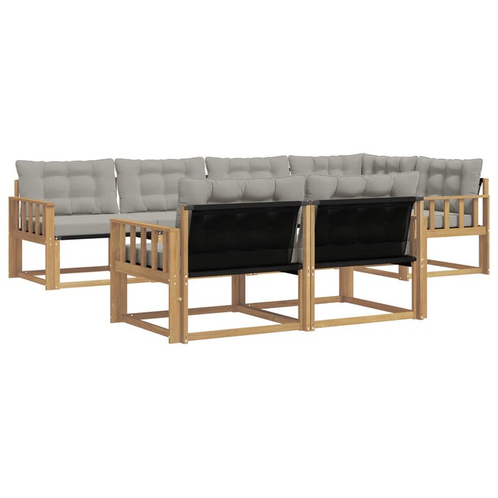 Set de canapele de exterior cu pernă 7 pcs Alb și gri deschis WALTI