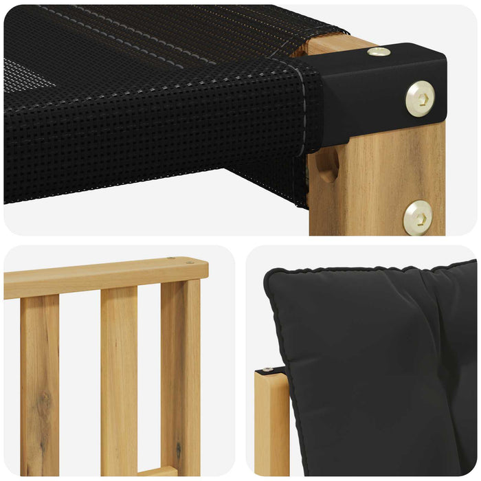Set de canapele de exterior cu pernă 7 pcs Alb și negru WALTI
