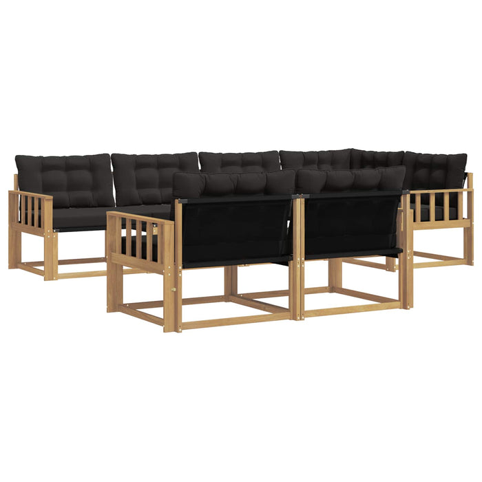 Set de canapele de exterior cu pernă 7 pcs Alb și negru WALTI