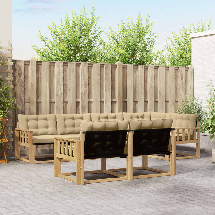 Set de canapele de exterior cu pernă 7 pcs Alb și Bej WALTI