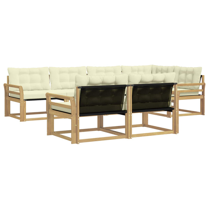 Set de canapele de exterior cu pernă 7 pcs Alb și crem WALTI