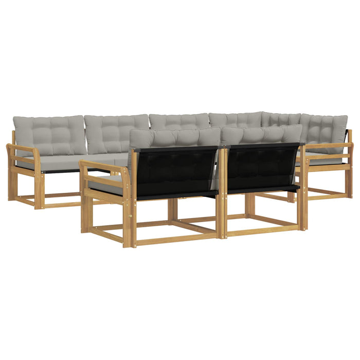Set de canapele de exterior cu pernă 7 pcs Alb și gri deschis WALTI