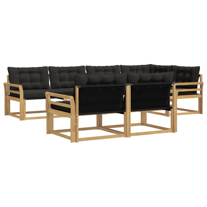 Set de canapele de exterior cu pernă 7 pcs Alb și negru WALTI
