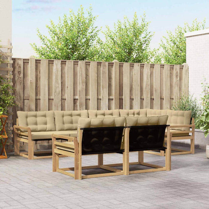 Set de canapele de exterior cu pernă 7 pcs Alb și Bej WALTI