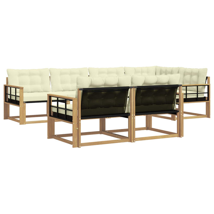 Set de canapele de exterior cu pernă 7 pcs Alb și crem WALTI