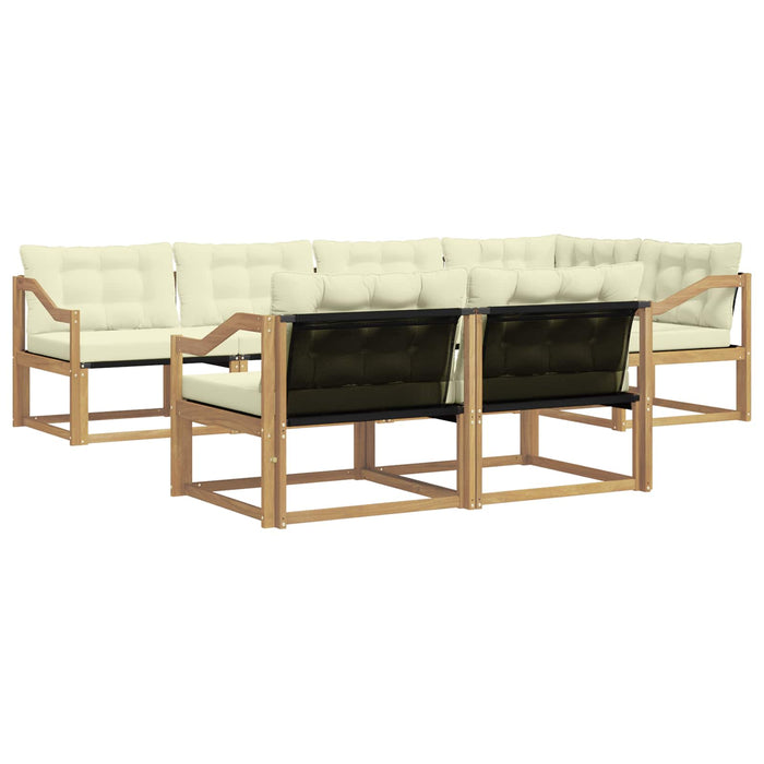 Set de canapele de exterior cu pernă 7 pcs Alb și crem WALTI