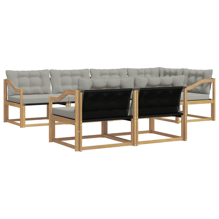Set de canapele de exterior cu pernă 7 pcs Alb și gri deschis WALTI