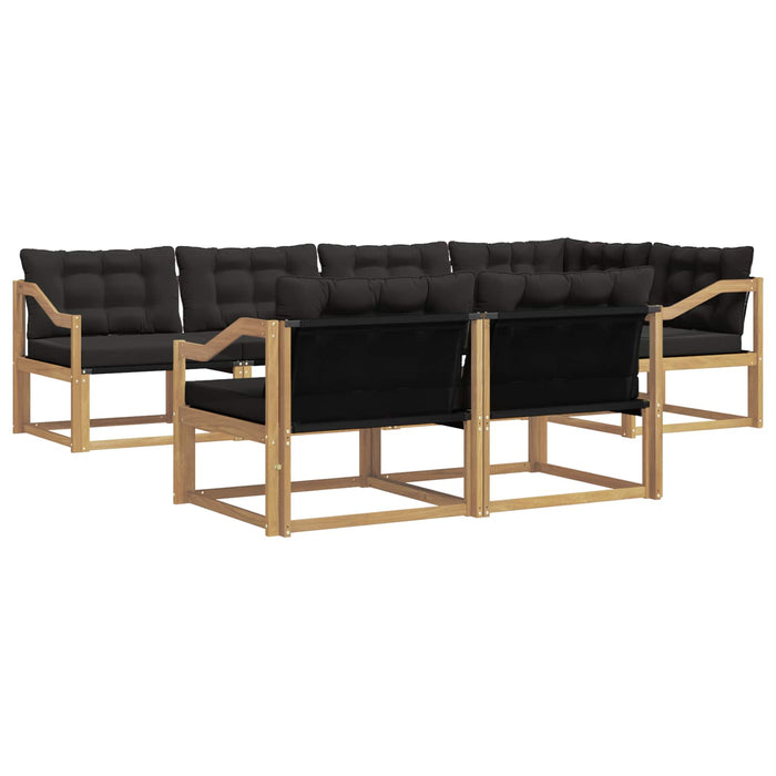 Set de canapele de exterior cu pernă 7 pcs Alb și negru WALTI