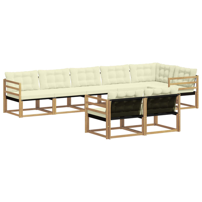 Set de canapele de exterior cu pernă 8 pcs Alb și crem WALTI