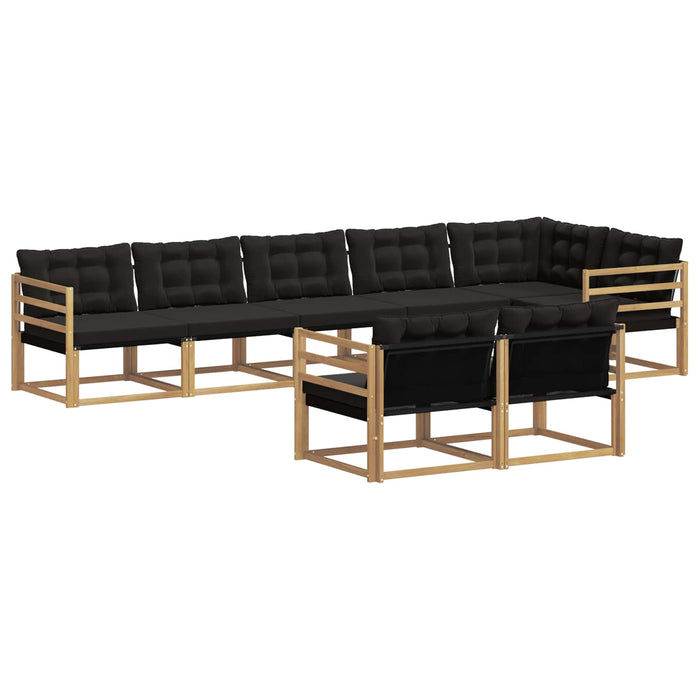 Set de canapele de exterior cu pernă 8 pcs Alb și negru WALTI