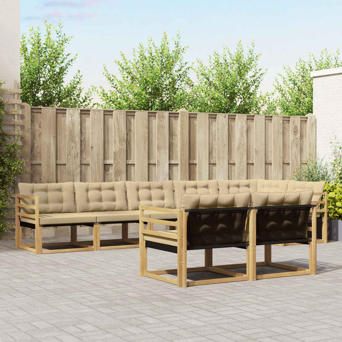 Set de canapele de exterior cu pernă 8 pcs Alb și Bej WALTI