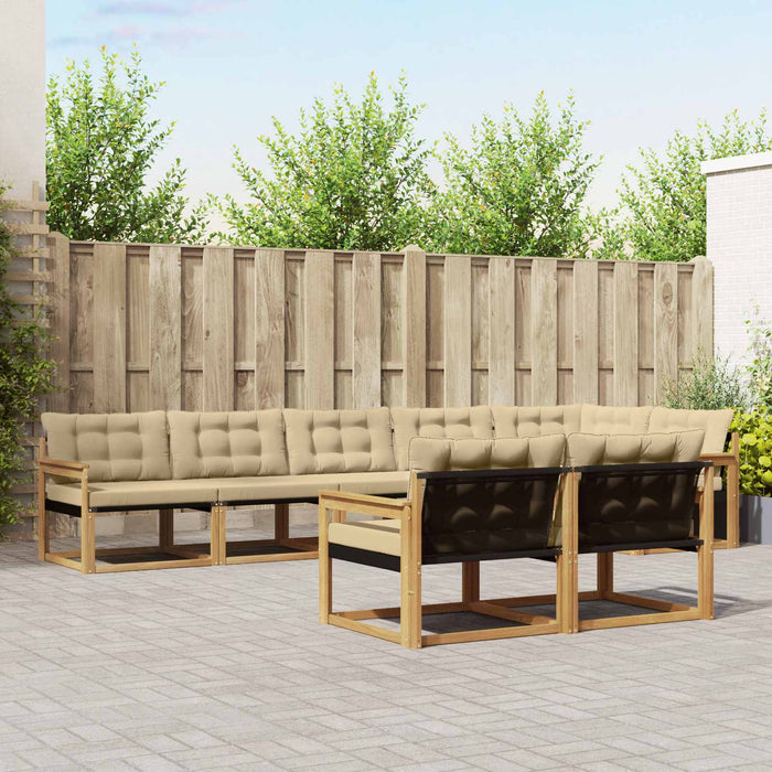 Set de canapele de exterior cu pernă 8 pcs Alb și Bej WALTI