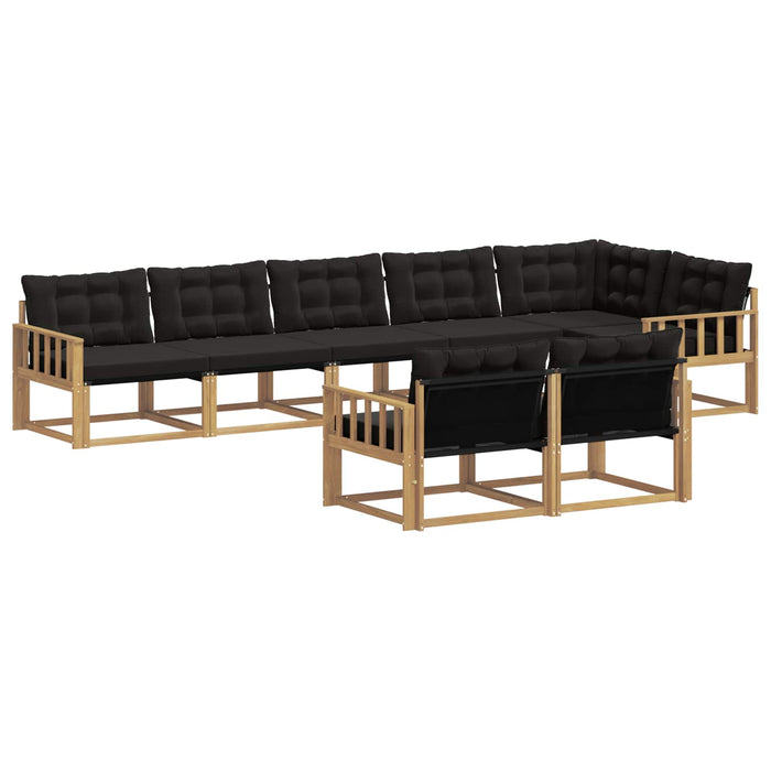 Set de canapele de exterior cu pernă 8 pcs Alb și negru WALTI