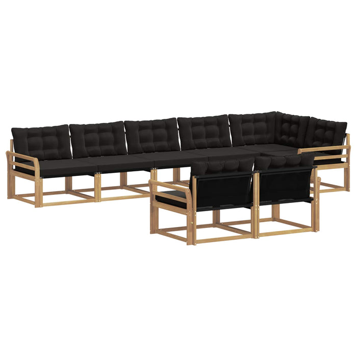 Set de canapele de exterior cu pernă 8 pcs Alb și negru WALTI