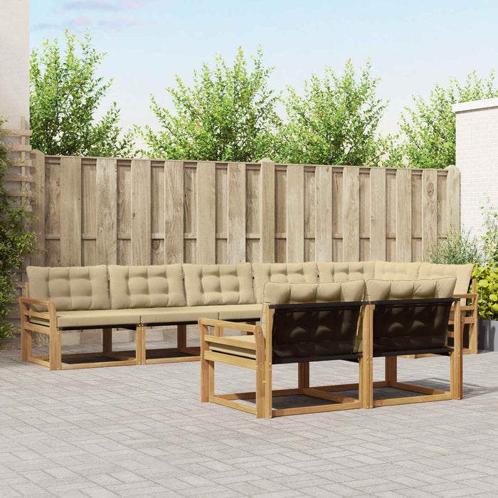 Set de canapele de exterior cu pernă 8 pcs Alb și Bej WALTI