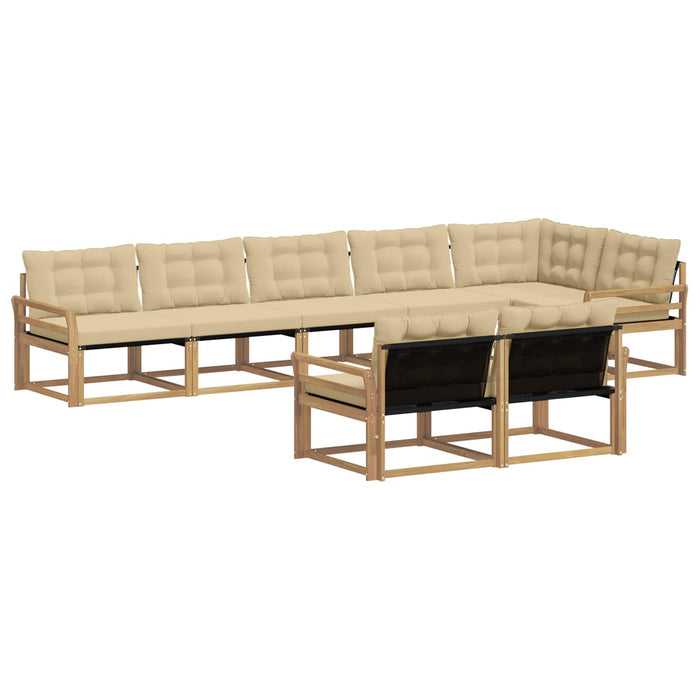 Set de canapele de exterior cu pernă 8 pcs Alb și Bej WALTI