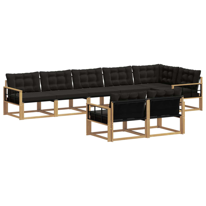 Set de canapele de exterior cu pernă 8 pcs Alb și negru WALTI