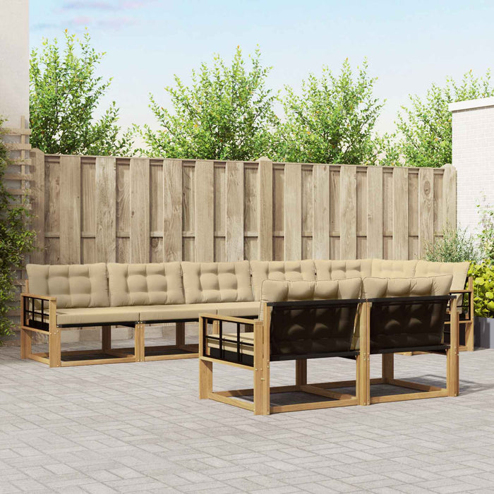 Set de canapele de exterior cu pernă 8 pcs Alb și Bej WALTI