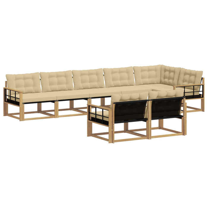 Set de canapele de exterior cu pernă 8 pcs Alb și Bej WALTI