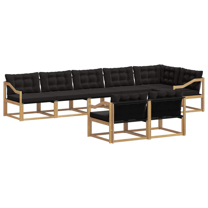 Set de canapele de exterior cu pernă 8 pcs Alb și negru WALTI