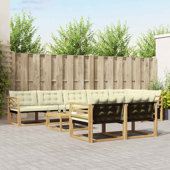 Set de canapele de exterior 9 pcs Alb și crem 79 x 79 x 37 cm WALTI