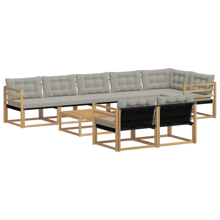 Set de canapele de exterior 9 pcs Alb și gri deschis WALTI