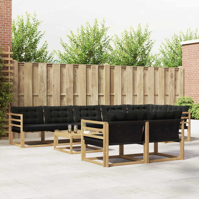 Set de canapele de exterior 9 pcs Alb și negru 79 x 79 x 37 cm WALTI
