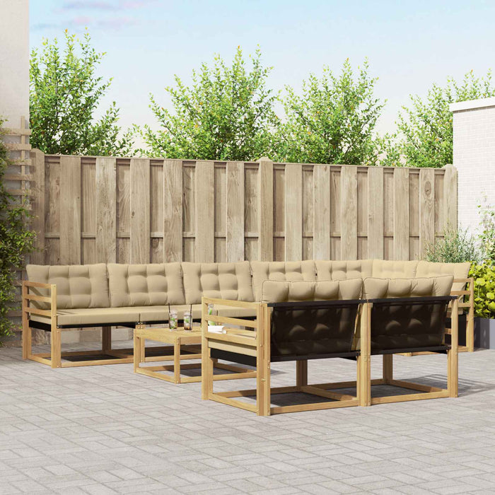 Set de canapele de exterior 9 pcs Alb și Bej 79 x 79 x 37 cm WALTI