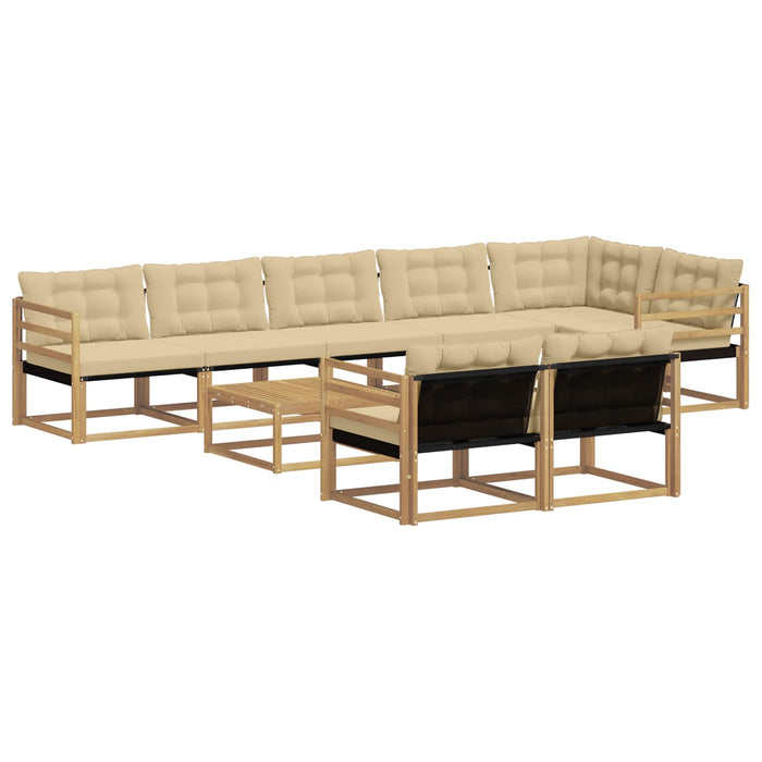 Set de canapele de exterior 9 pcs Alb și Bej 79 x 79 x 37 cm WALTI