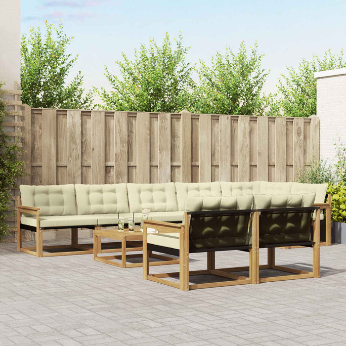 Set de canapele de exterior 9 pcs Alb și crem 79 x 79 x 37 cm WALTI