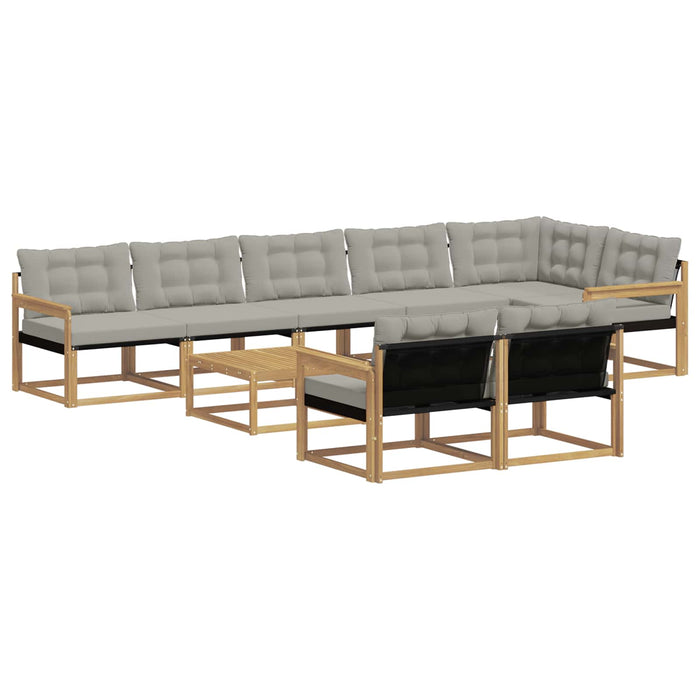 Set de canapele de exterior 9 pcs Alb și gri deschis WALTI