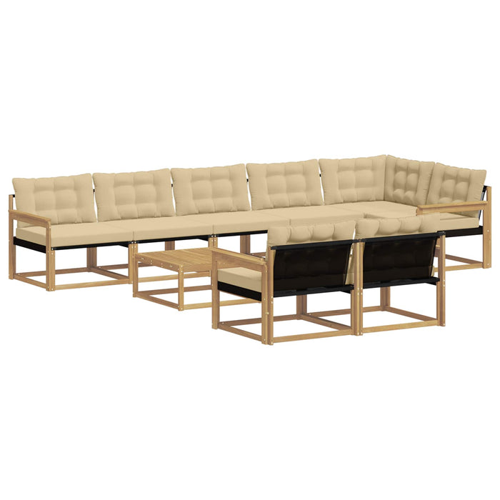 Set de canapele de exterior 9 pcs Alb și Bej 79 x 79 x 37 cm WALTI