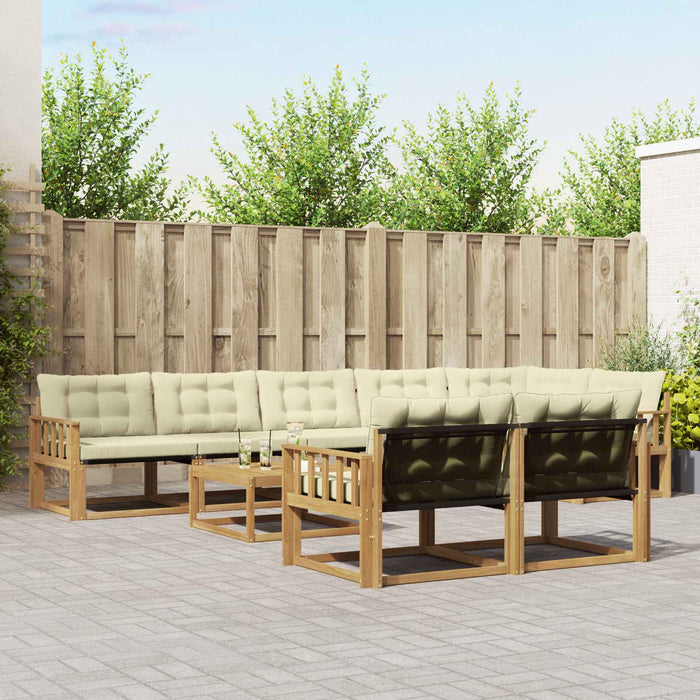 Set de canapele de exterior 9 pcs Alb și crem 79 x 79 x 37 cm WALTI