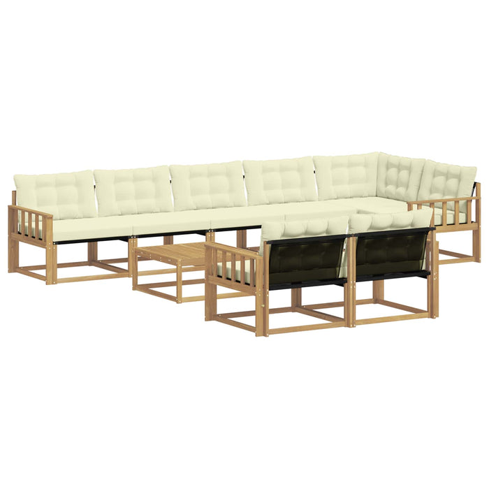 Set de canapele de exterior 9 pcs Alb și crem 79 x 79 x 37 cm WALTI