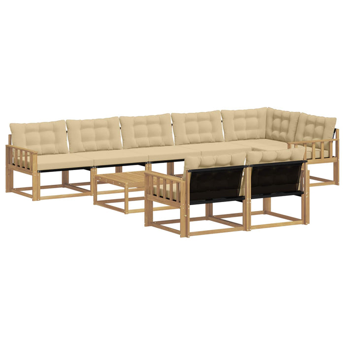 Set de canapele de exterior 9 pcs Alb și Bej 79 x 79 x 37 cm WALTI