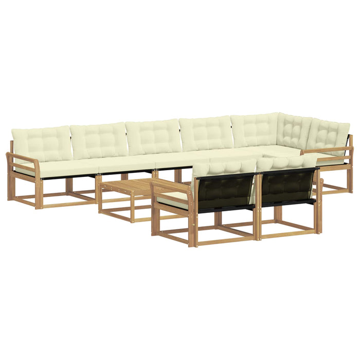 Set de canapele de exterior 9 pcs Alb și crem 79 x 79 x 37 cm WALTI