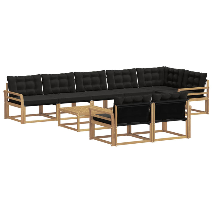 Set de canapele de exterior 9 pcs Alb și negru 79 x 79 x 37 cm WALTI
