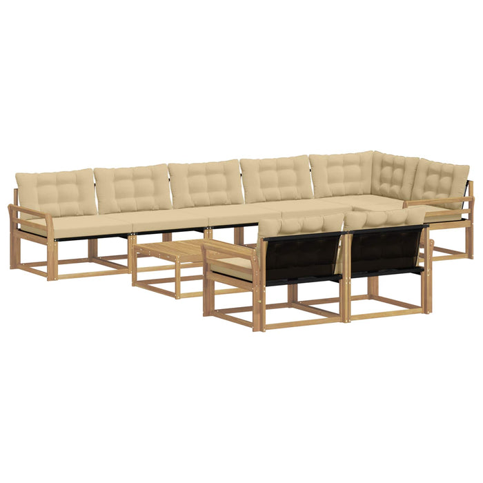 Set de canapele de exterior 9 pcs Alb și Bej 79 x 79 x 37 cm WALTI