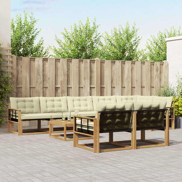 Set de canapele de exterior 9 pcs Alb și crem 79 x 79 x 37 cm WALTI