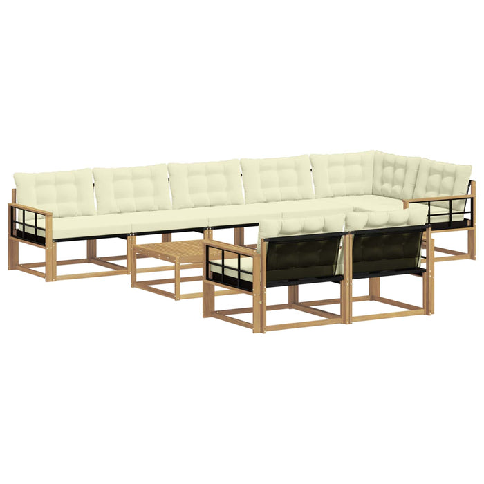Set de canapele de exterior 9 pcs Alb și crem 79 x 79 x 37 cm WALTI