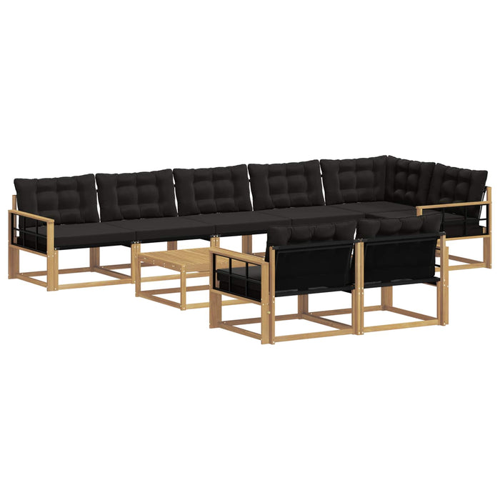 Set de canapele de exterior 9 pcs Alb și negru 79 x 79 x 37 cm WALTI