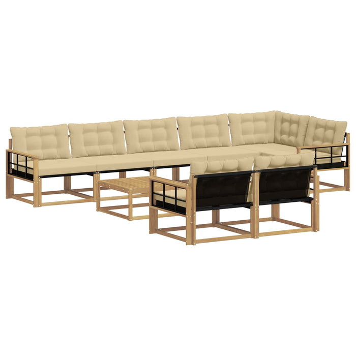 Set de canapele de exterior 9 pcs Alb și Bej 79 x 79 x 37 cm WALTI