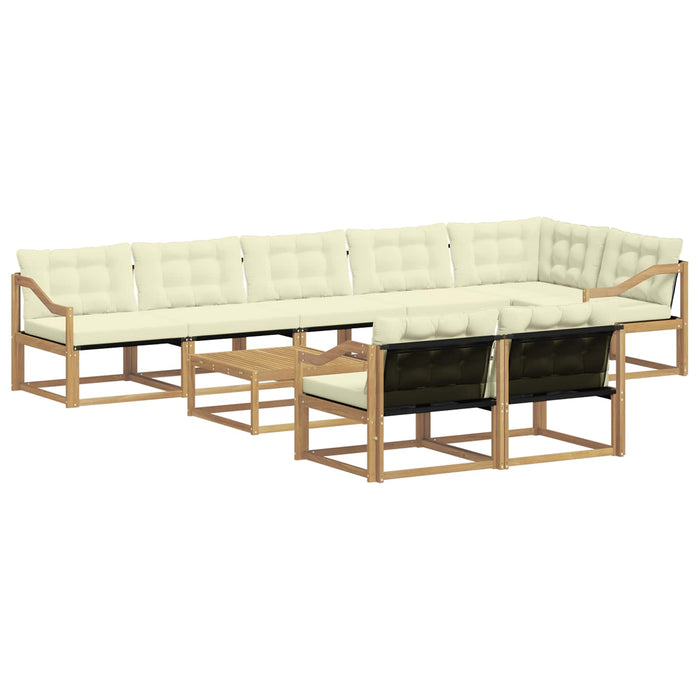 Set de canapele de exterior 9 pcs Alb și crem 79 x 79 x 37 cm WALTI