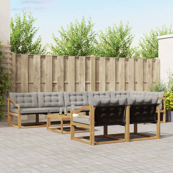 Set de canapele de exterior 9 pcs Alb și gri deschis WALTI